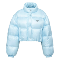 light blue prada puffer jacket coat