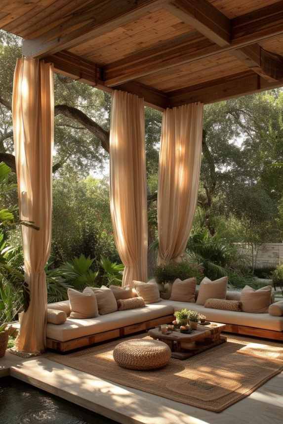 boho backyard shade