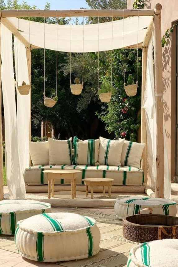 boho backyard shade