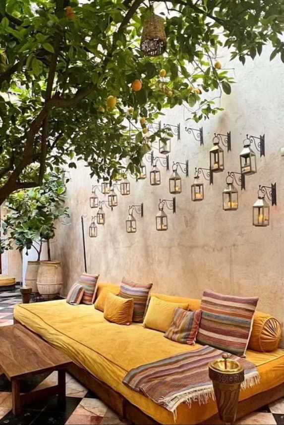 bohemian backyard lighting ideas