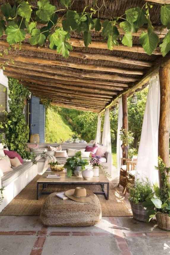 boho backyard shade