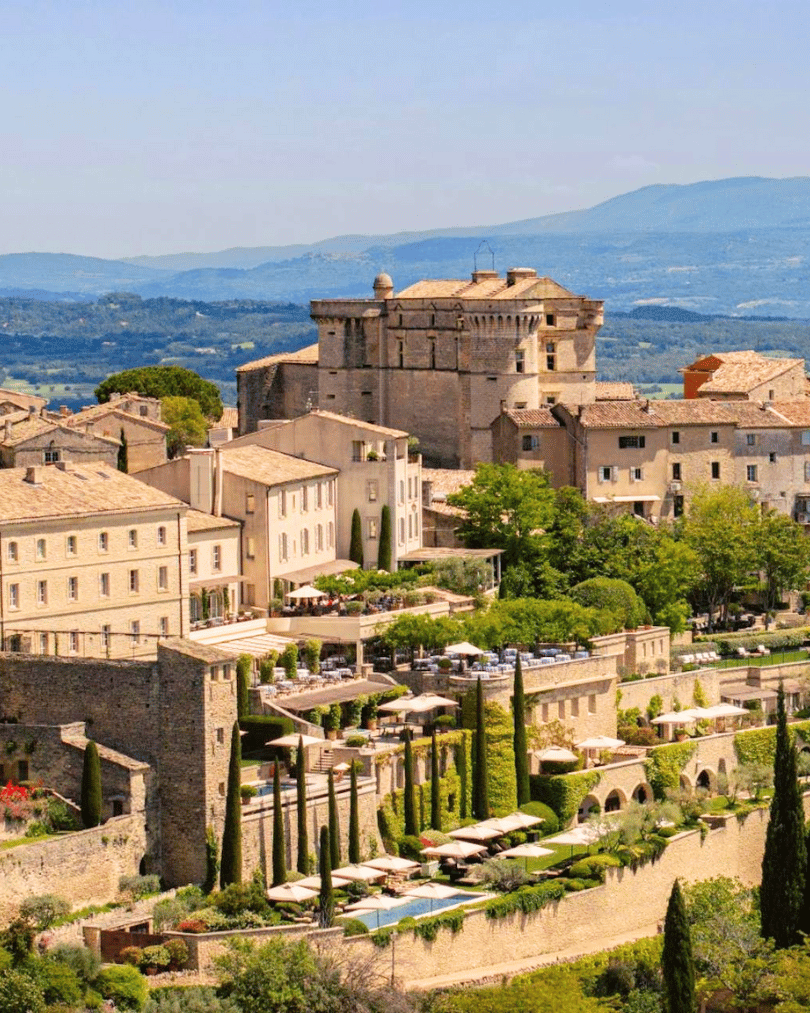 Airelles Gordes is a hilltop hideaway with Michelin-star service, and one of the best hotels South of France for countryside luxury.