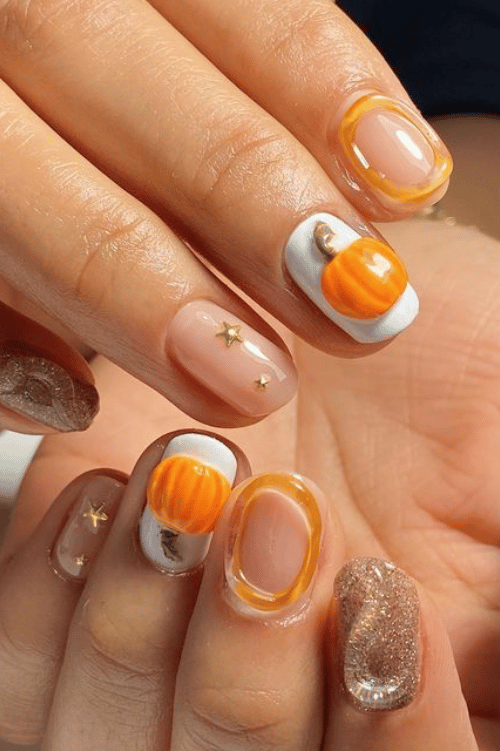 Halloween Pumpkin Jelly Nails Halloween Nail Designs Halloween Manicure Ideas