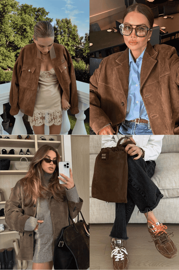 Fall Chocolate Brown Suede Outift Ideas