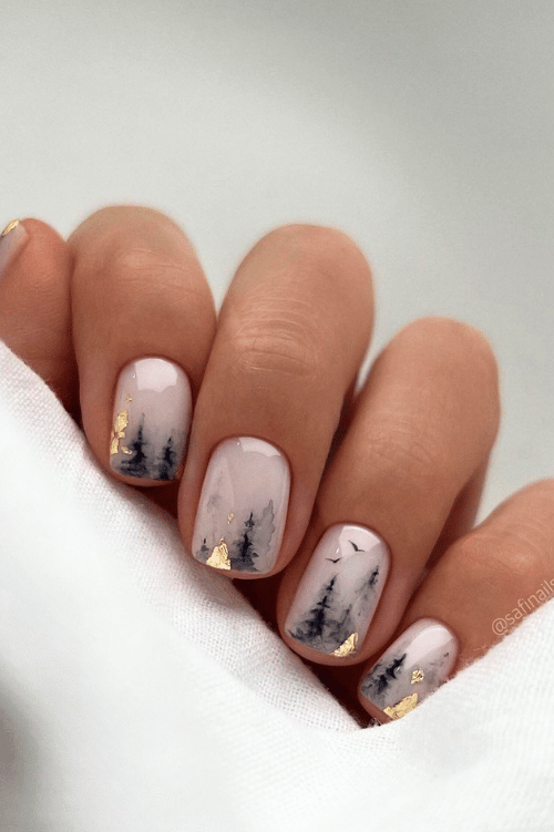 moody winter nights 2025 winter nail designs