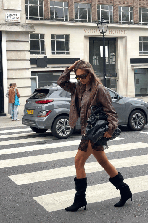 Lace Outfit Ideas Lace and Leather Outfit