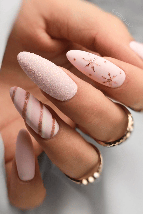 2025 winter nail designs pink winter nail designs