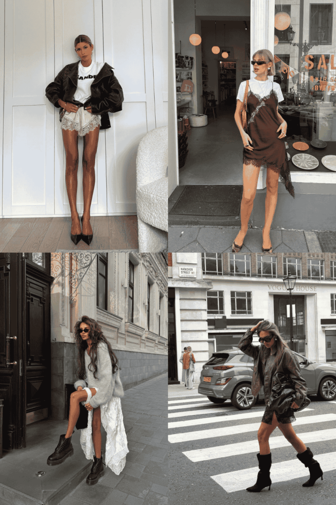 Collage of Lace Outfit Ideas
