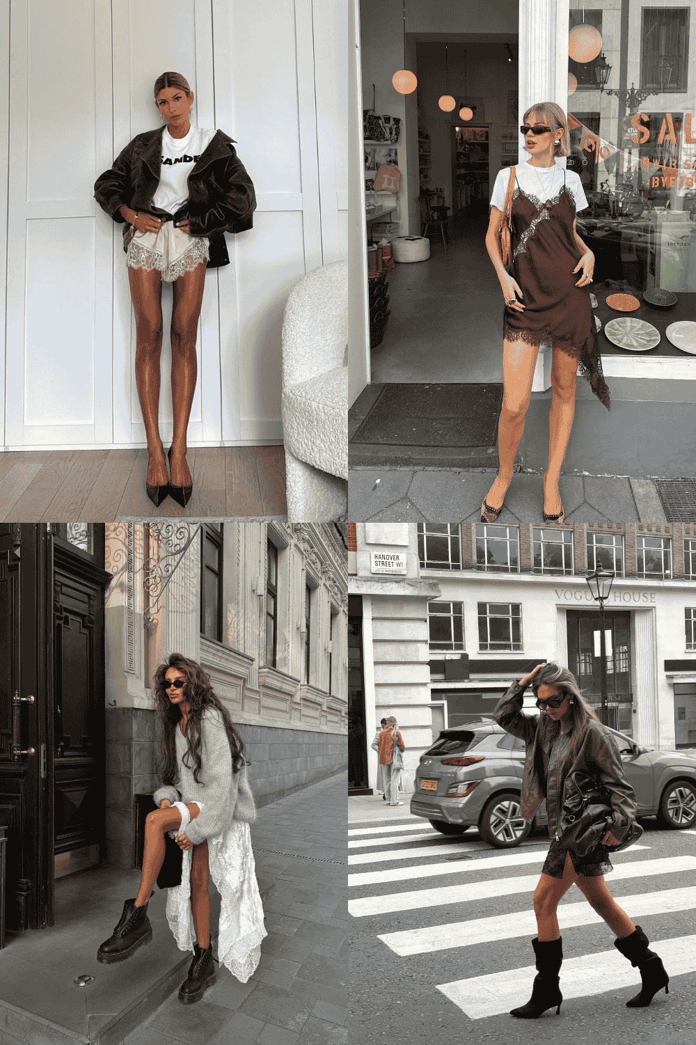 Collage of Lace Outfit Ideas
