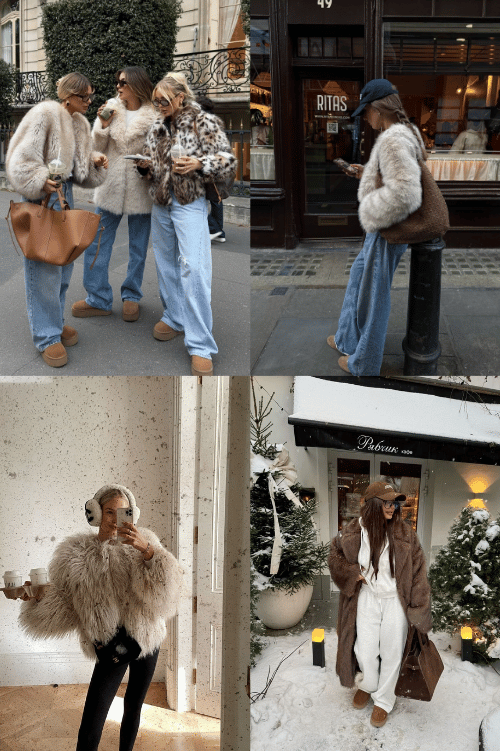 winter fur jacket outfits