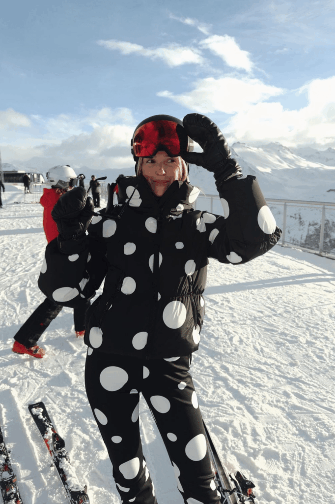 aprés ski outfits aprés ski outfit ideas polka dot ski outfit