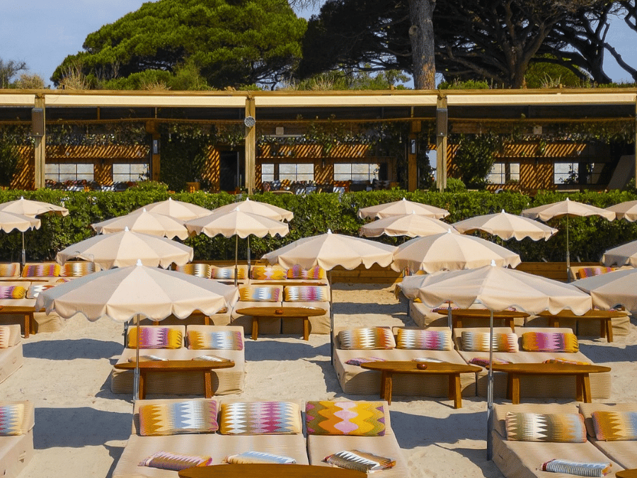 Bohemian beach and coastal views in Ramatuelle, one of the best places to visit in the South of France near Saint Tropez