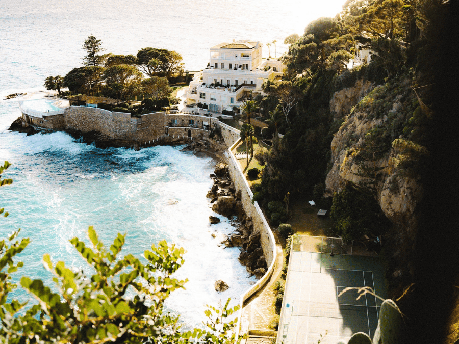 Panoramic views from the medieval village of Eze, one of the best places to visit in the South of France for coastal views