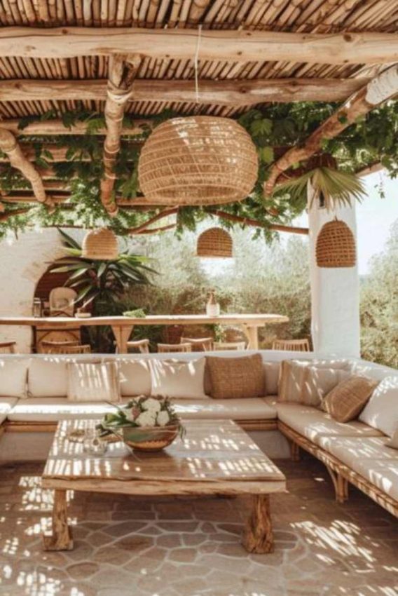 boho backyard seating