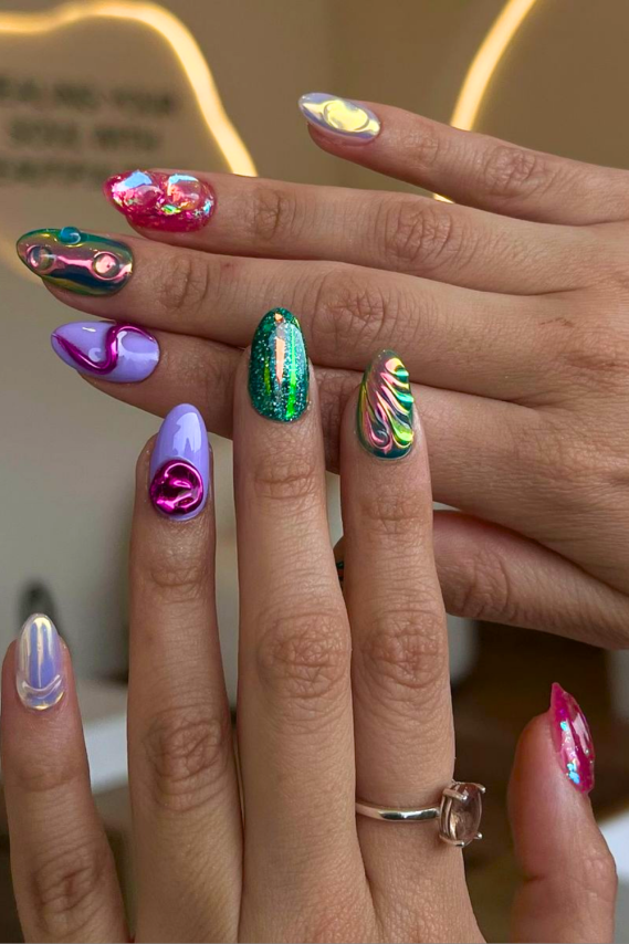 metallic jelly festival nail ideas